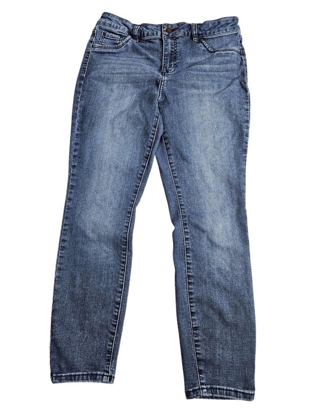 D. Jeans Skinny Jeans Womens 10 Blue Med Wash Mid Rise Stretch Denim
